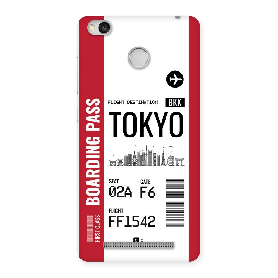 Tokyo Boarding Pass Back Case for Redmi 3S Prime