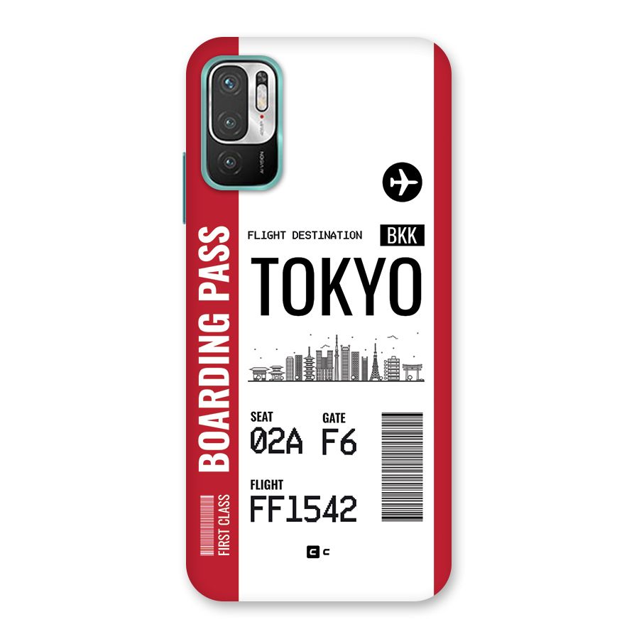 Tokyo Boarding Pass Back Case for Redmi Note 10T 5G
