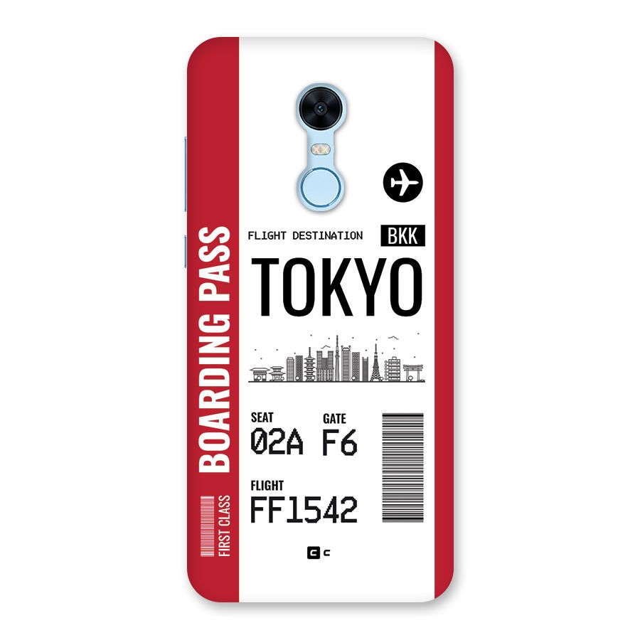 Tokyo Boarding Pass Back Case for Redmi Note 5