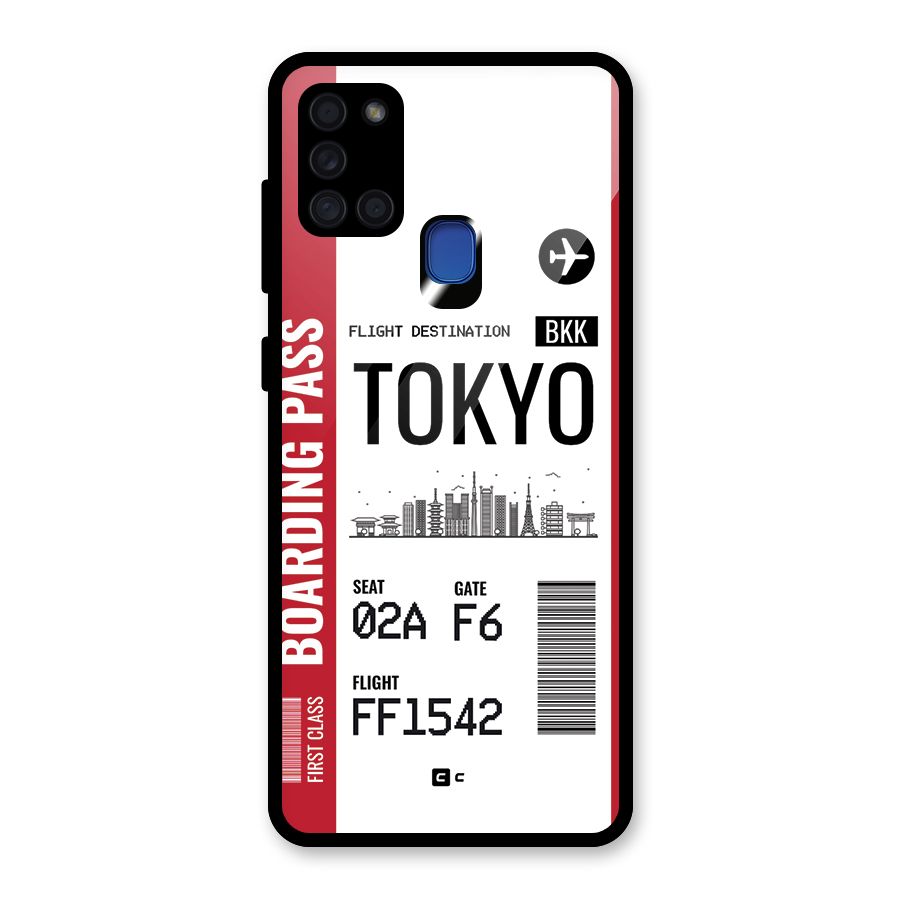 Tokyo Boarding Pass Glass Back Case for Galaxy A21s