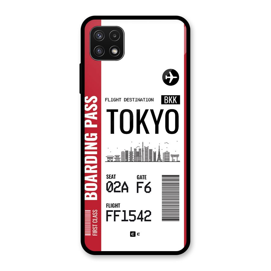 Tokyo Boarding Pass Glass Back Case for Galaxy A22 5G