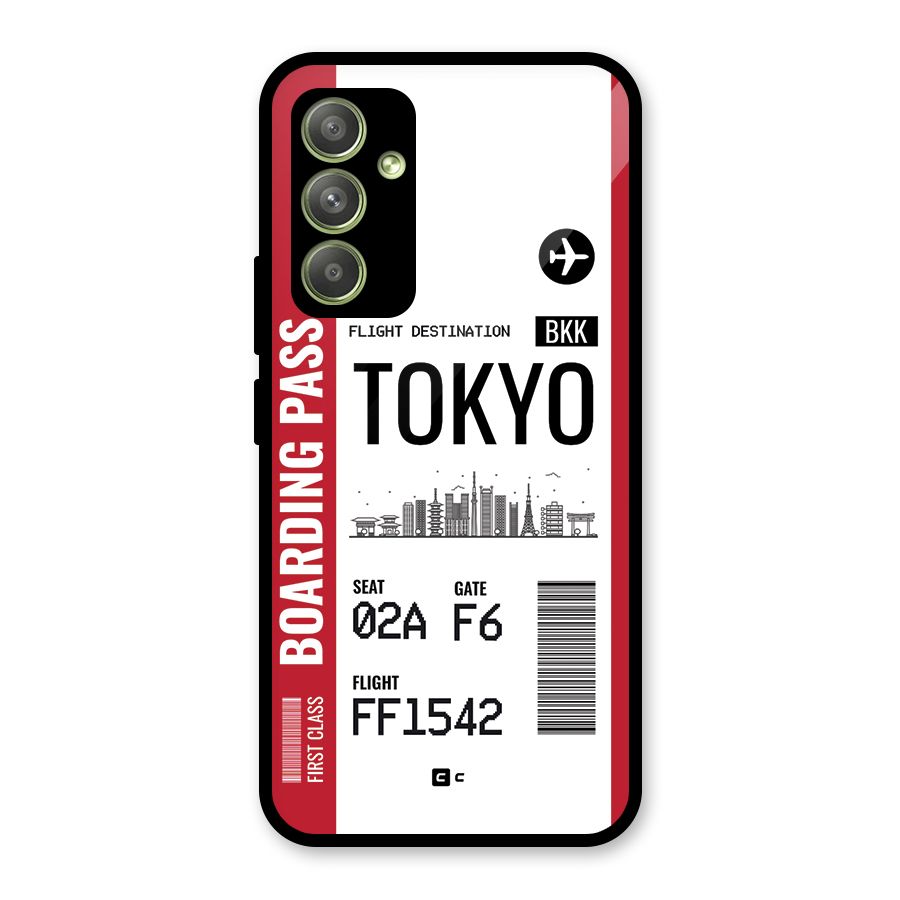 Tokyo Boarding Pass Glass Back Case for Galaxy A54