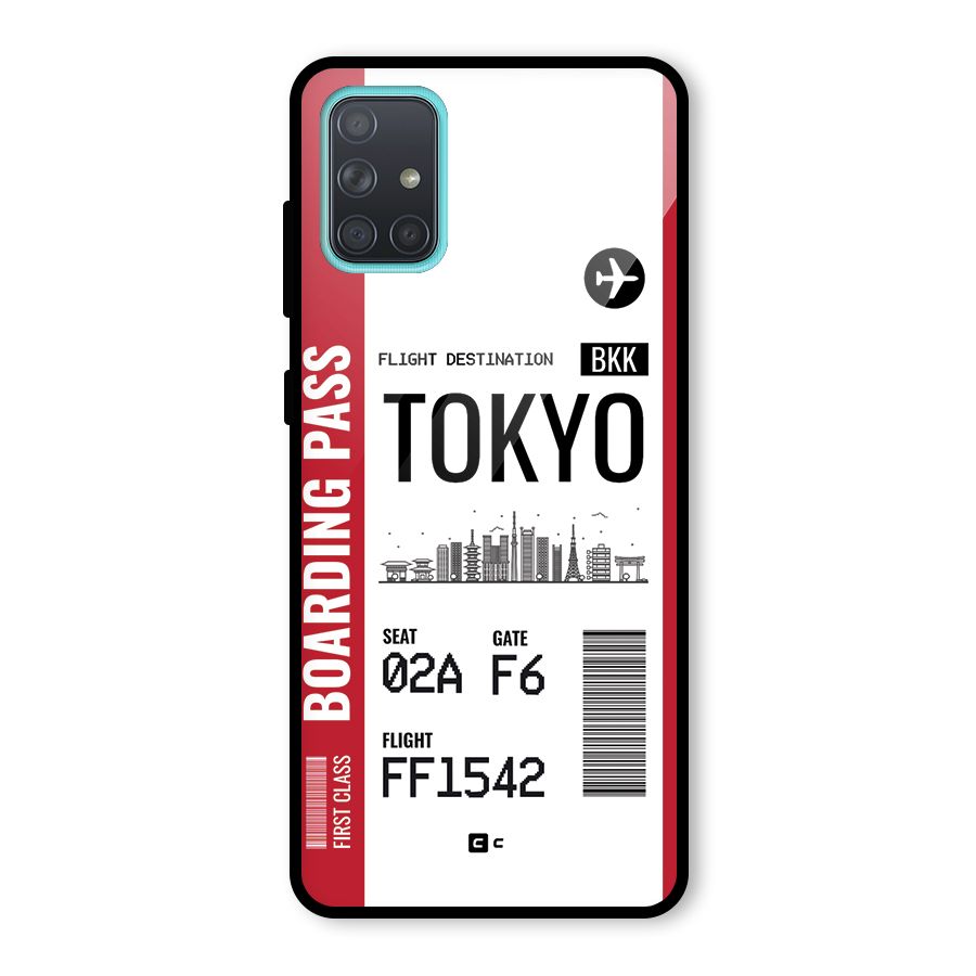 Tokyo Boarding Pass Glass Back Case for Galaxy A71