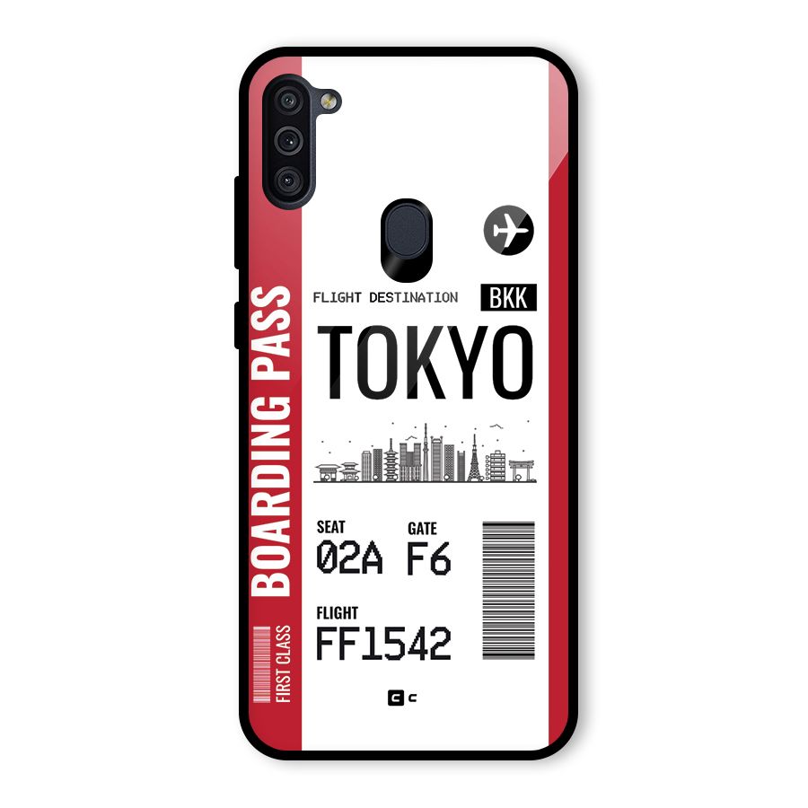 Tokyo Boarding Pass Glass Back Case for Galaxy M11