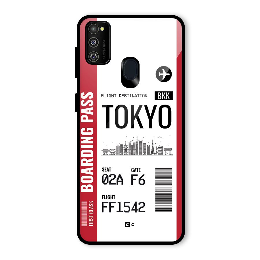 Tokyo Boarding Pass Glass Back Case for Galaxy M30s