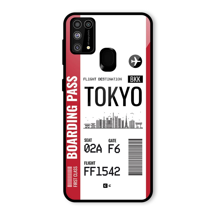 Tokyo Boarding Pass Glass Back Case for Galaxy M31