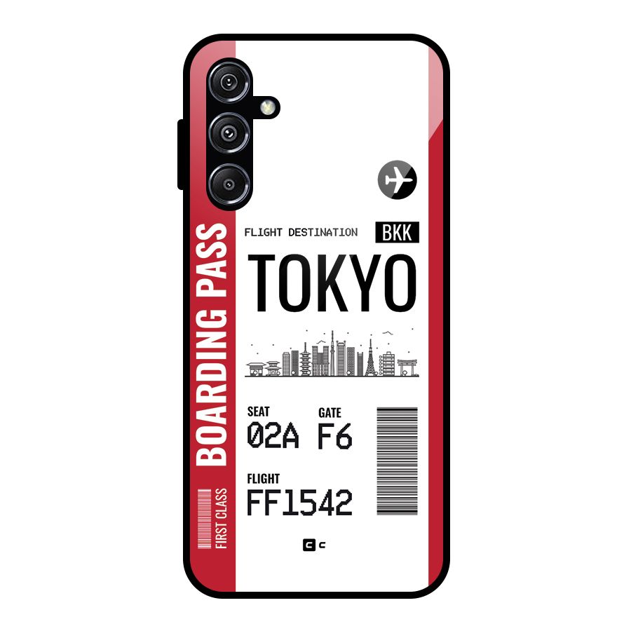 Tokyo Boarding Pass Glass Back Case for Galaxy M34 5G