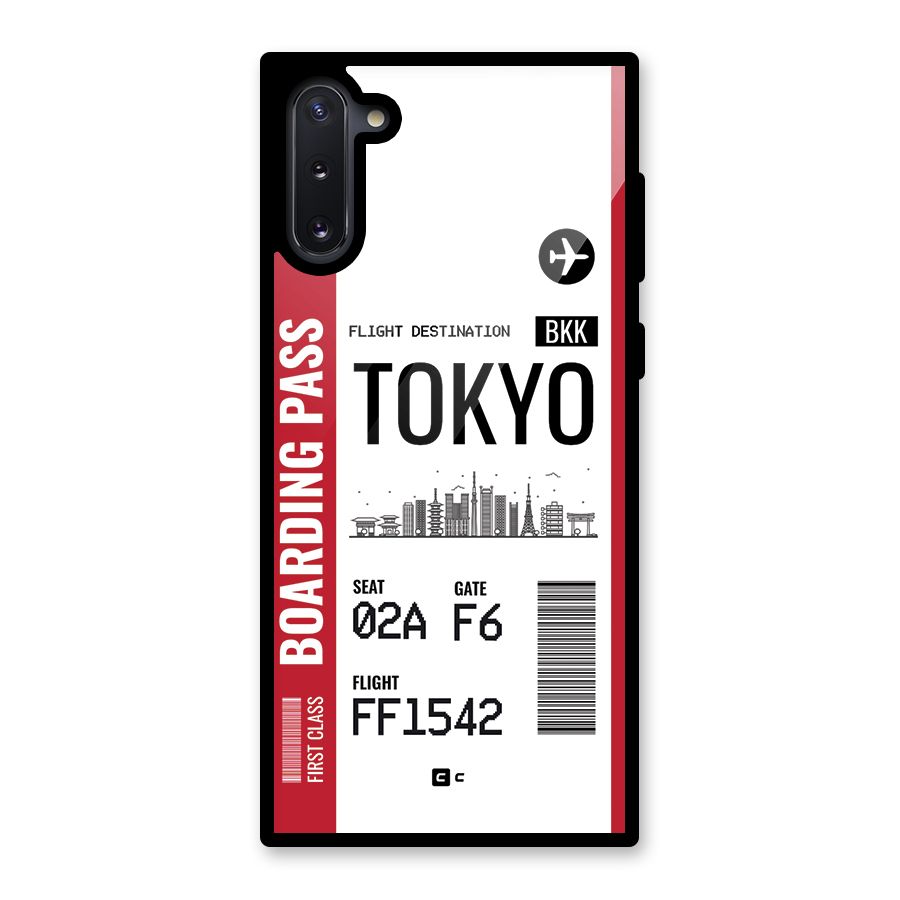 Tokyo Boarding Pass Glass Back Case for Galaxy Note 10