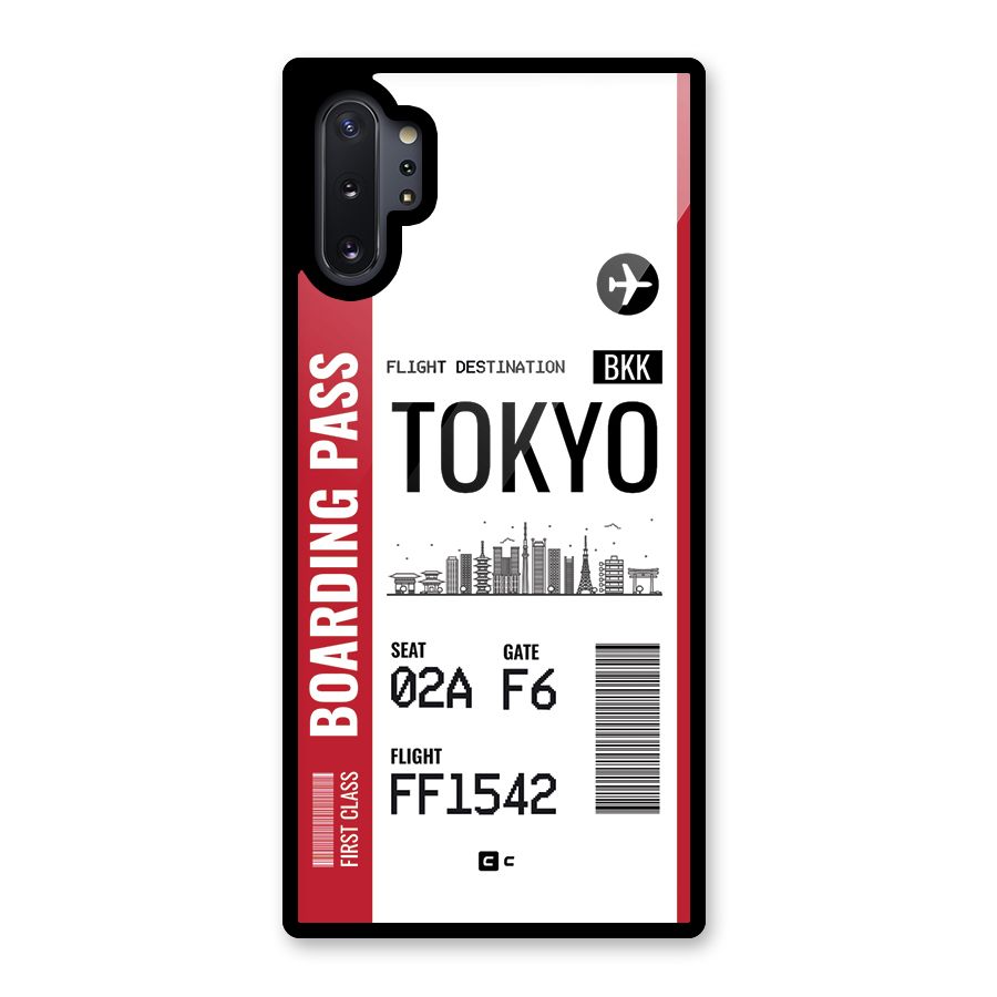 Tokyo Boarding Pass Glass Back Case for Galaxy Note 10 Plus