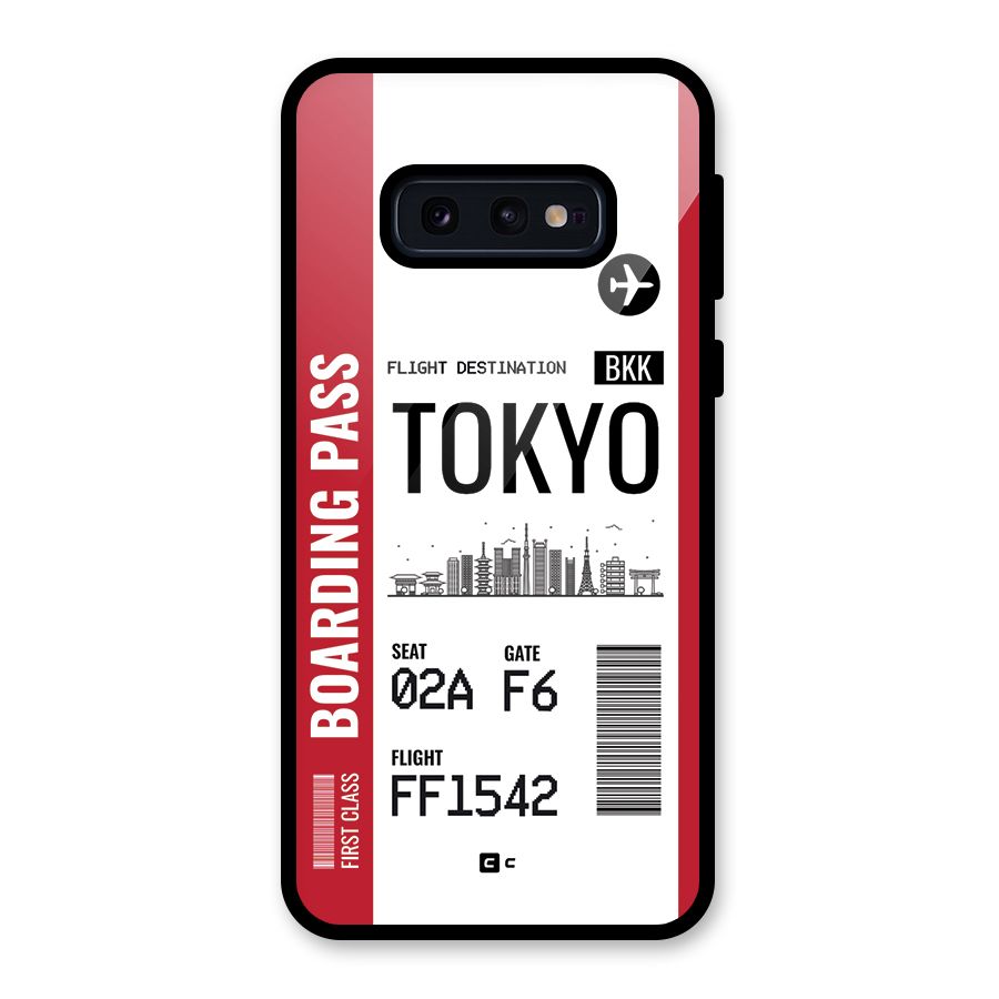 Tokyo Boarding Pass Glass Back Case for Galaxy S10e