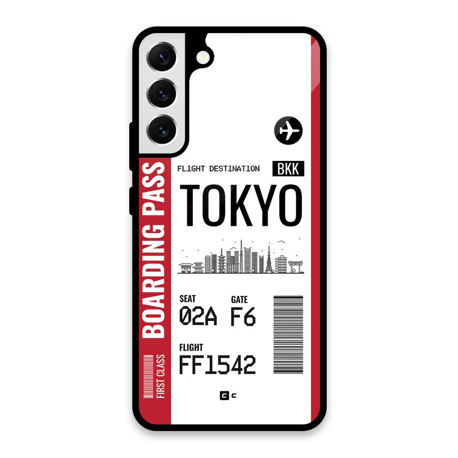 Tokyo Boarding Pass Glass Back Case for Galaxy S22 Plus 5G