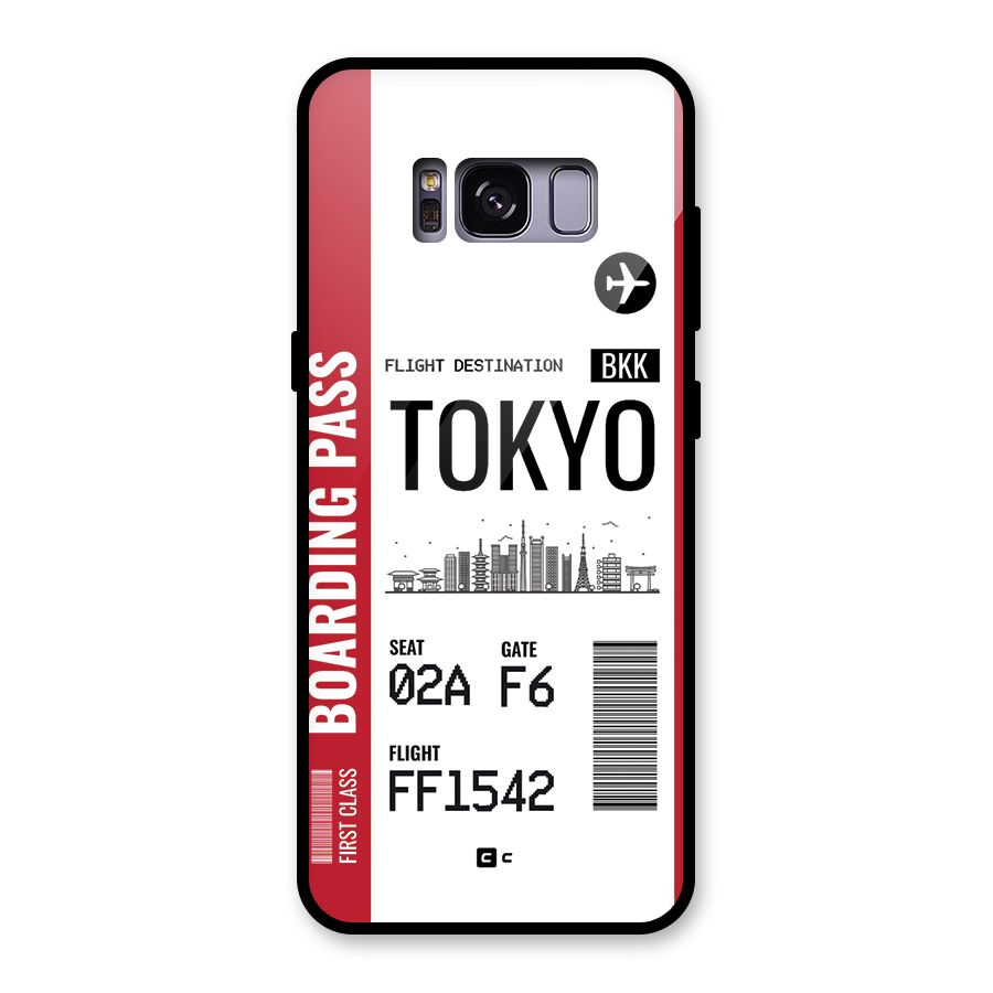 Tokyo Boarding Pass Glass Back Case for Galaxy S8