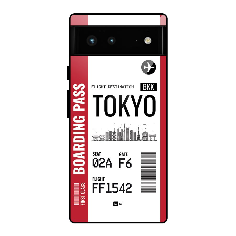 Tokyo Boarding Pass Glass Back Case for Google Pixel 6