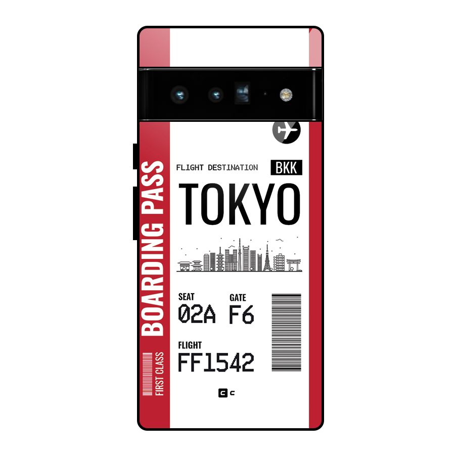 Tokyo Boarding Pass Glass Back Case for Google Pixel 6 Pro