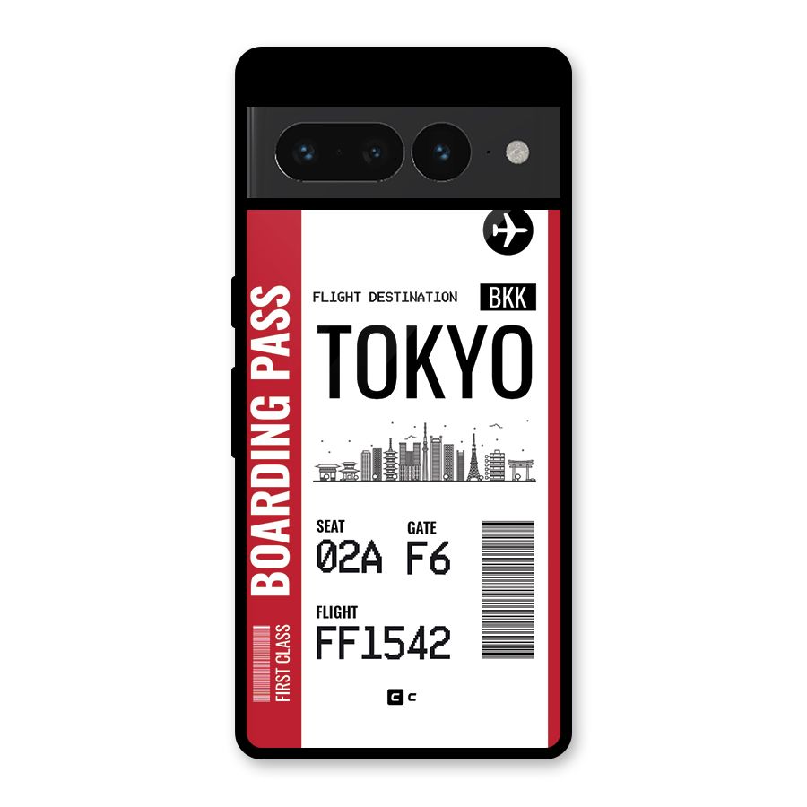 Tokyo Boarding Pass Glass Back Case for Google Pixel 7 Pro