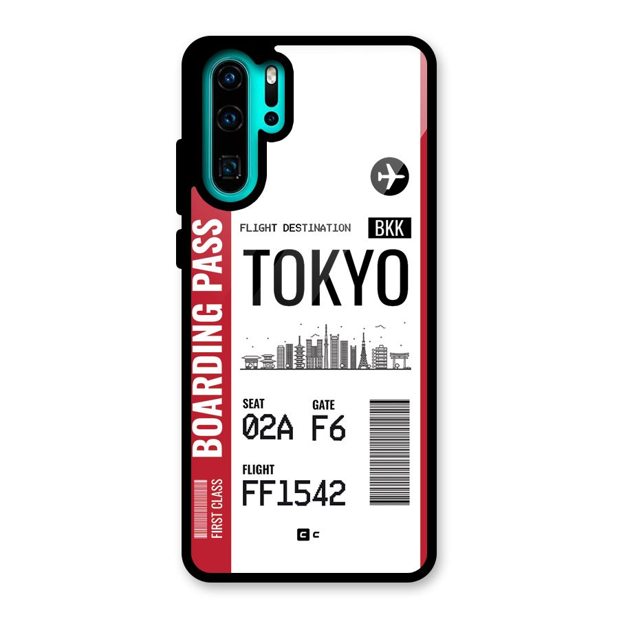 Tokyo Boarding Pass Glass Back Case for Huawei P30 Pro