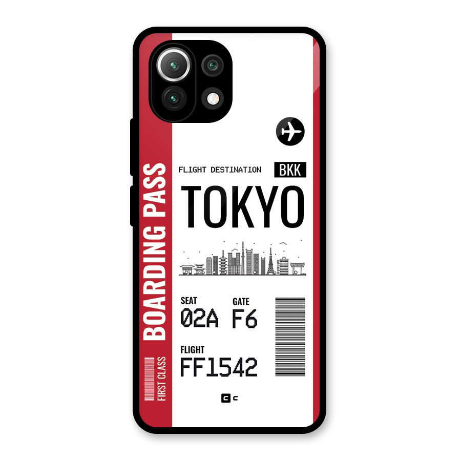 Tokyo Boarding Pass Glass Back Case for Mi 11 Lite