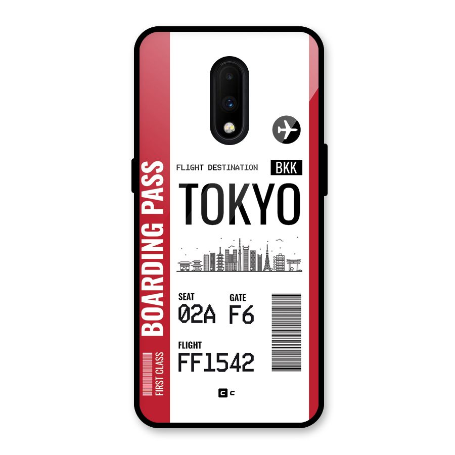 Tokyo Boarding Pass Glass Back Case for OnePlus 7