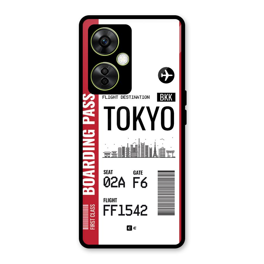 Tokyo Boarding Pass Glass Back Case for OnePlus Nord CE 3 Lite