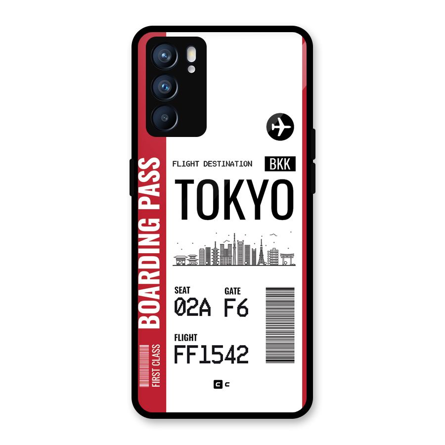 Tokyo Boarding Pass Glass Back Case for Oppo Reno6 5G