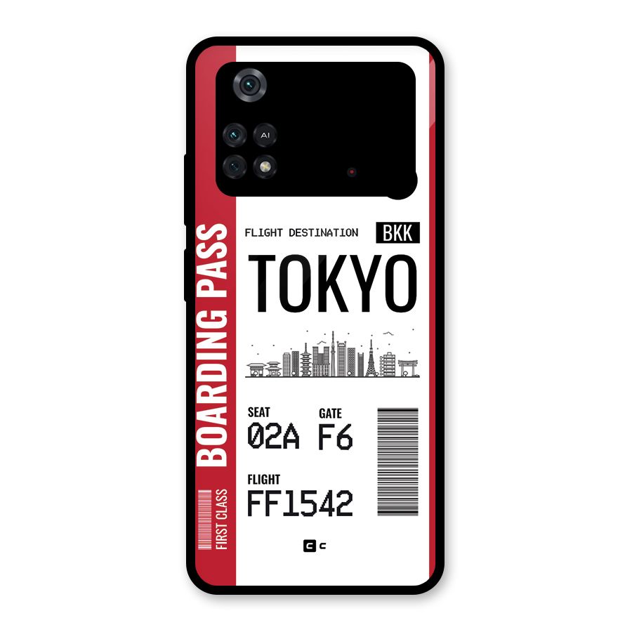 Tokyo Boarding Pass Glass Back Case for Poco M4 Pro 4G