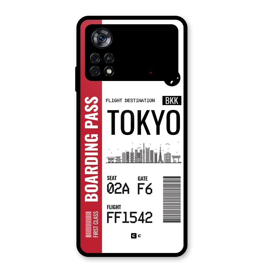Tokyo Boarding Pass Glass Back Case for Poco X4 Pro 5G