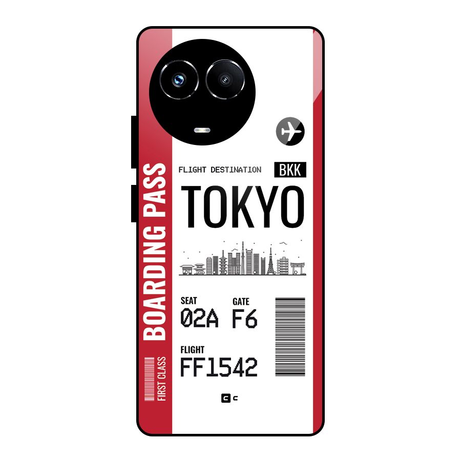 Tokyo Boarding Pass Glass Back Case for Realme 11X