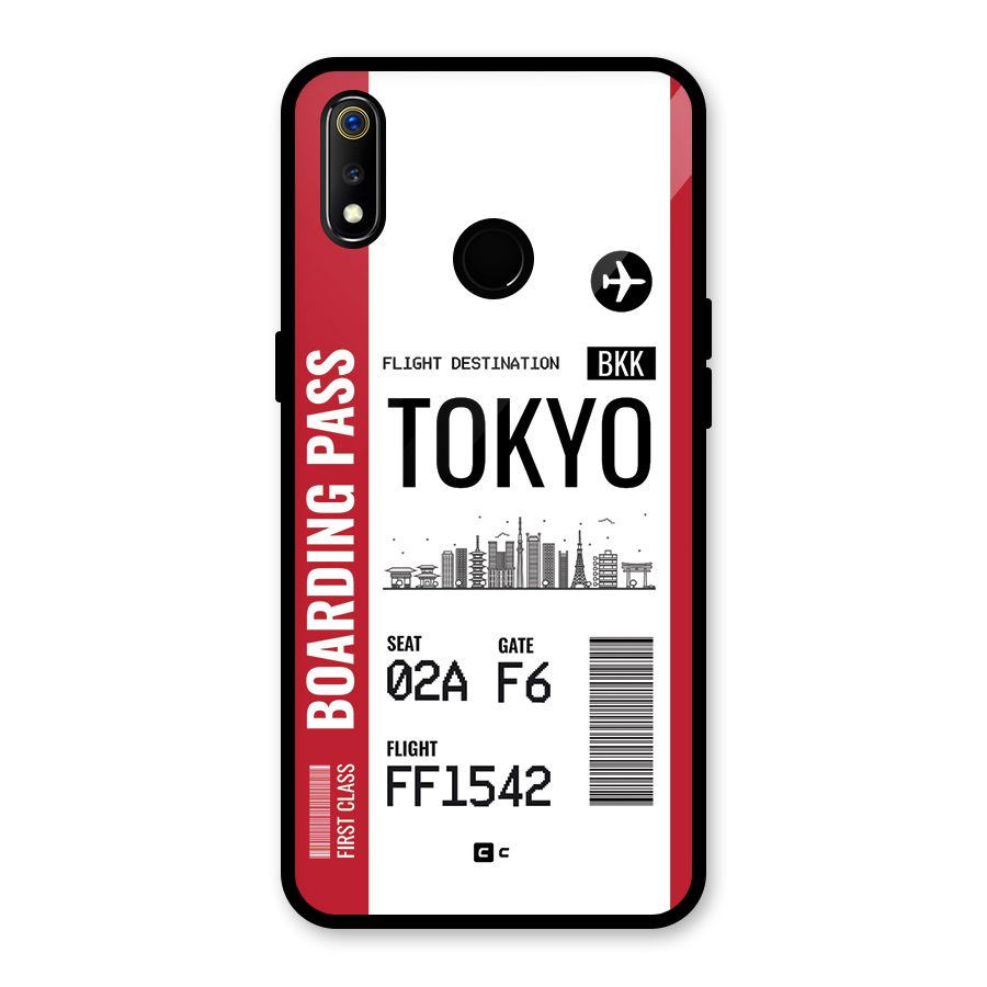 Tokyo Boarding Pass Glass Back Case for Realme 3i