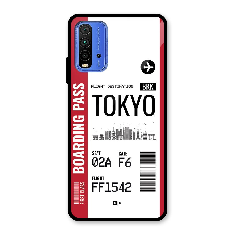 Tokyo Boarding Pass Glass Back Case for Redmi 9 Power