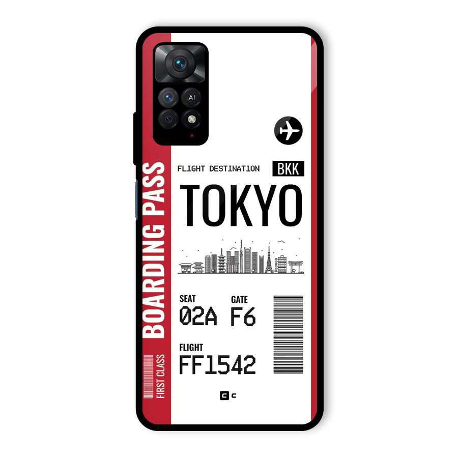 Tokyo Boarding Pass Glass Back Case for Redmi Note 11 Pro