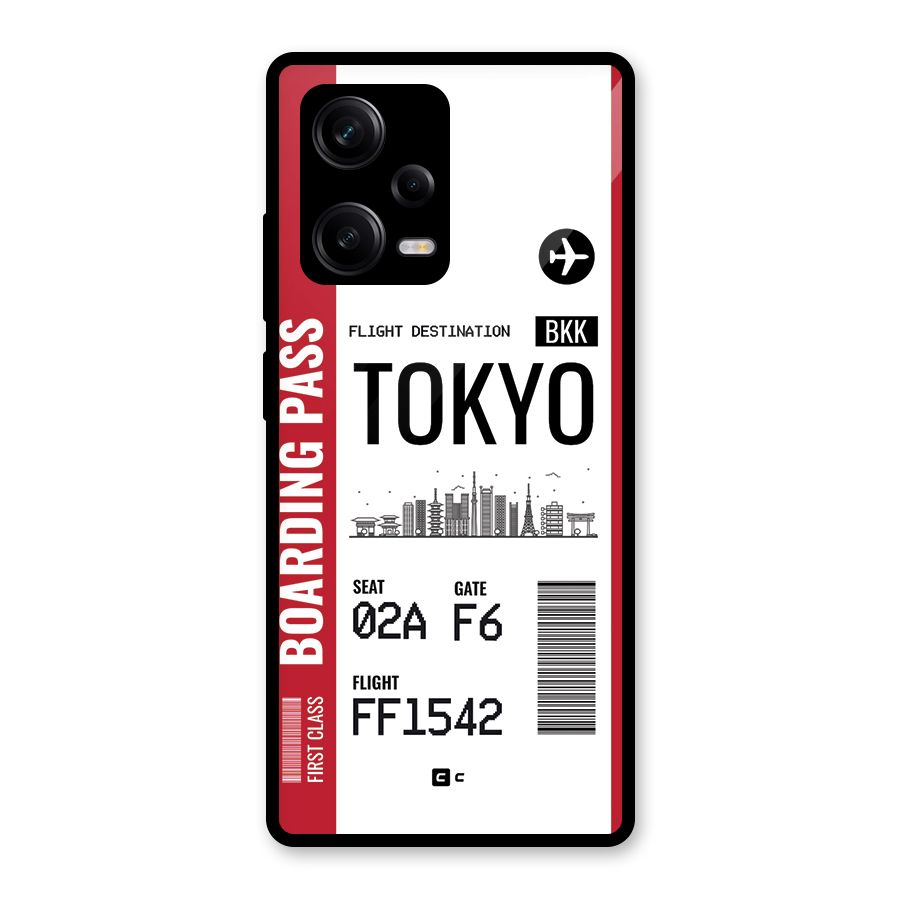 Tokyo Boarding Pass Glass Back Case for Redmi Note 12 Pro