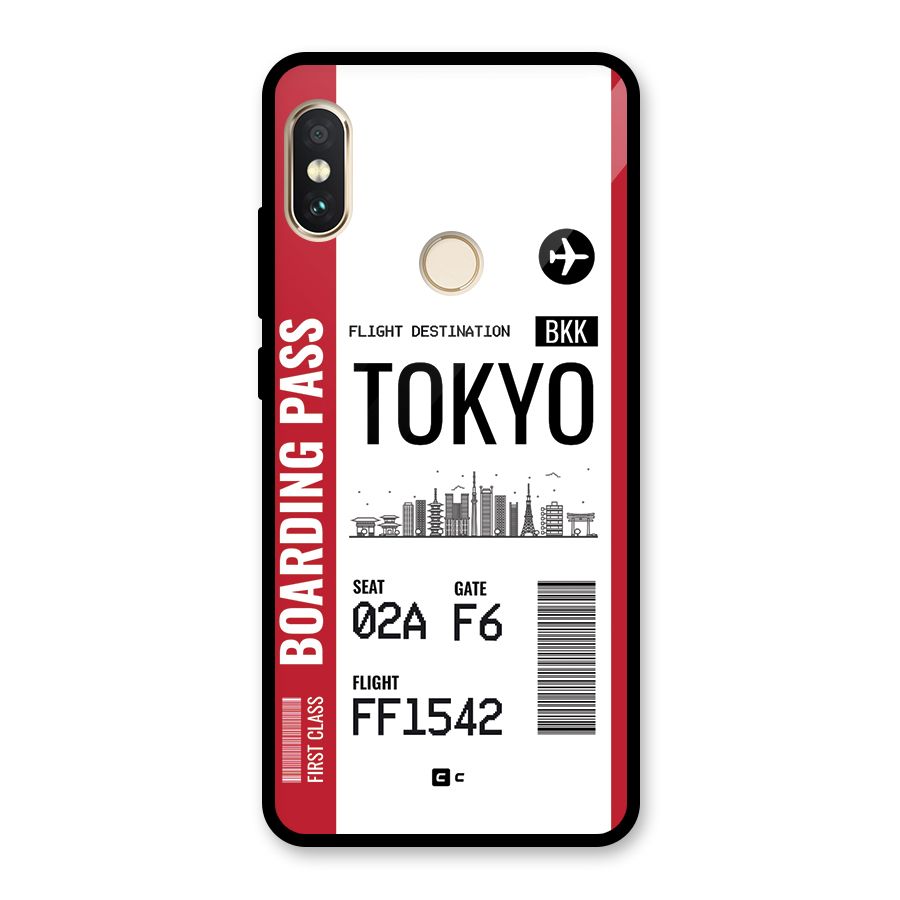 Tokyo Boarding Pass Glass Back Case for Redmi Note 5 Pro