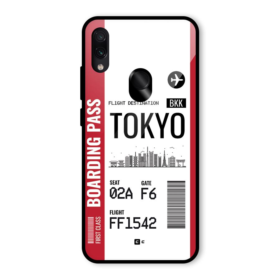 Tokyo Boarding Pass Glass Back Case for Redmi Note 7 Pro