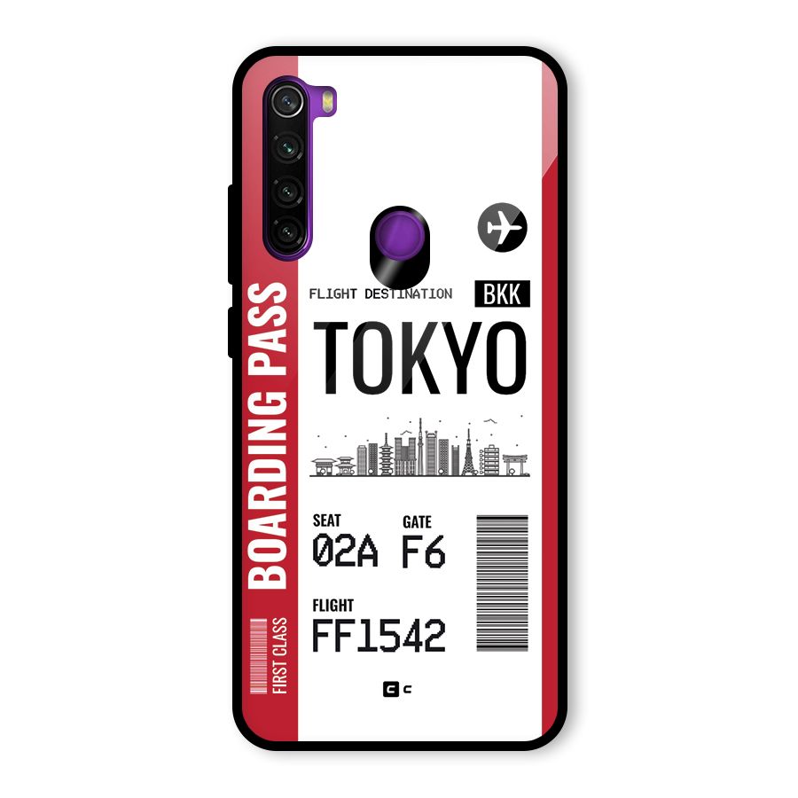 Tokyo Boarding Pass Glass Back Case for Redmi Note 8