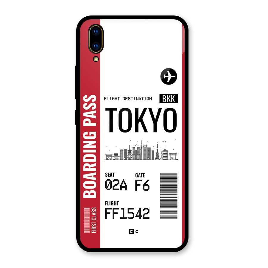 Tokyo Boarding Pass Glass Back Case for Vivo V11 Pro