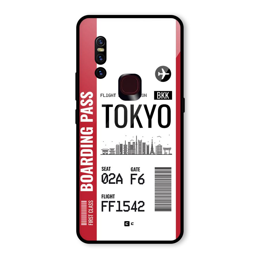Tokyo Boarding Pass Glass Back Case for Vivo V15