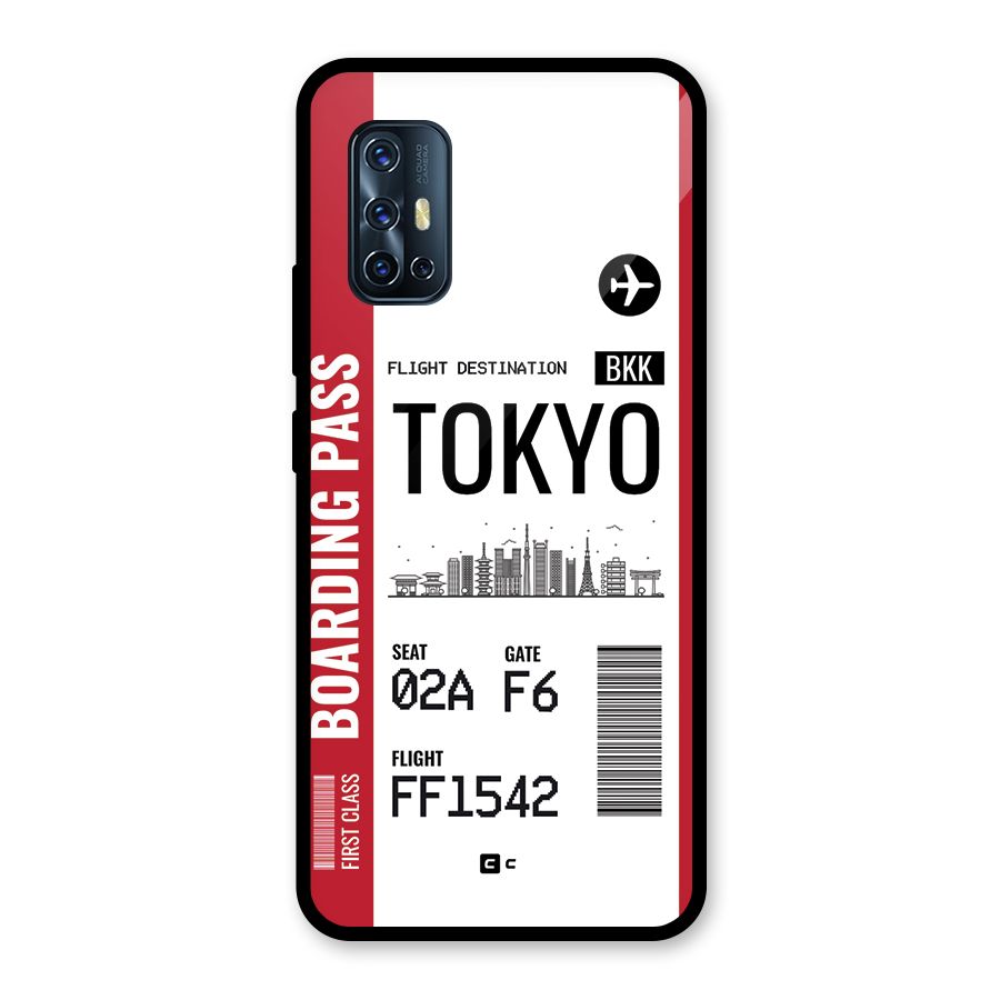Tokyo Boarding Pass Glass Back Case for Vivo V17