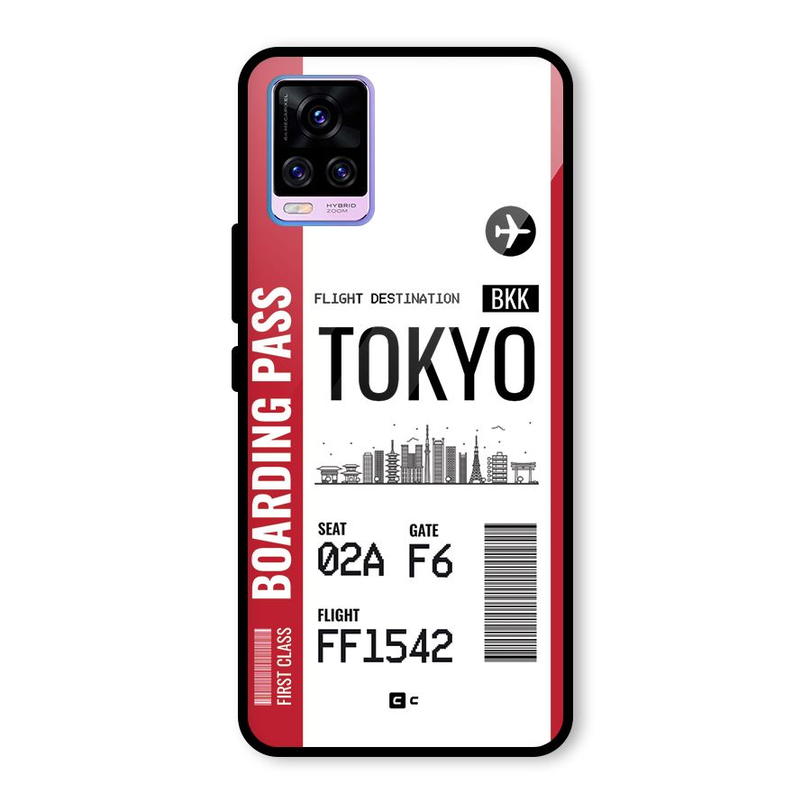 Tokyo Boarding Pass Glass Back Case for Vivo V20 Pro