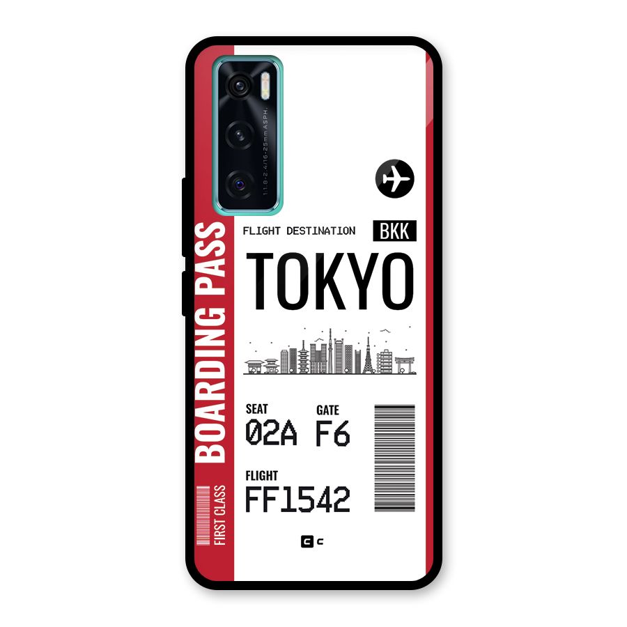 Tokyo Boarding Pass Glass Back Case for Vivo V20 SE