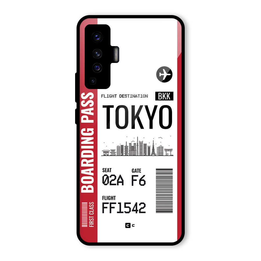 Tokyo Boarding Pass Glass Back Case for Vivo X50