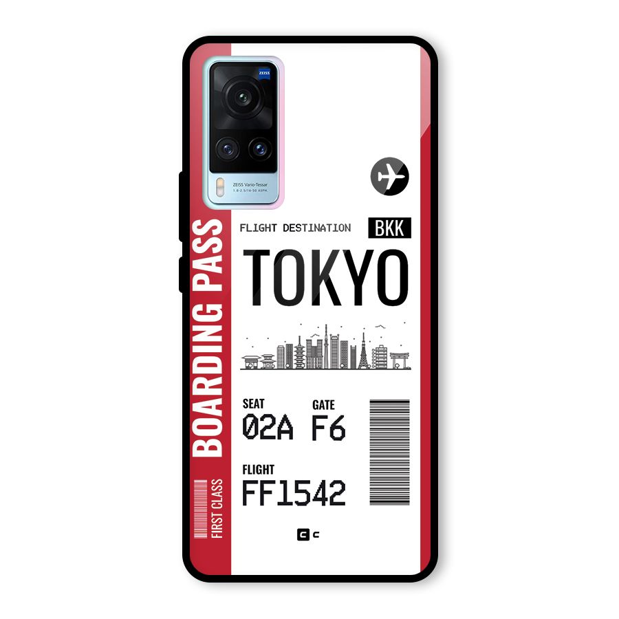 Tokyo Boarding Pass Glass Back Case for Vivo X60
