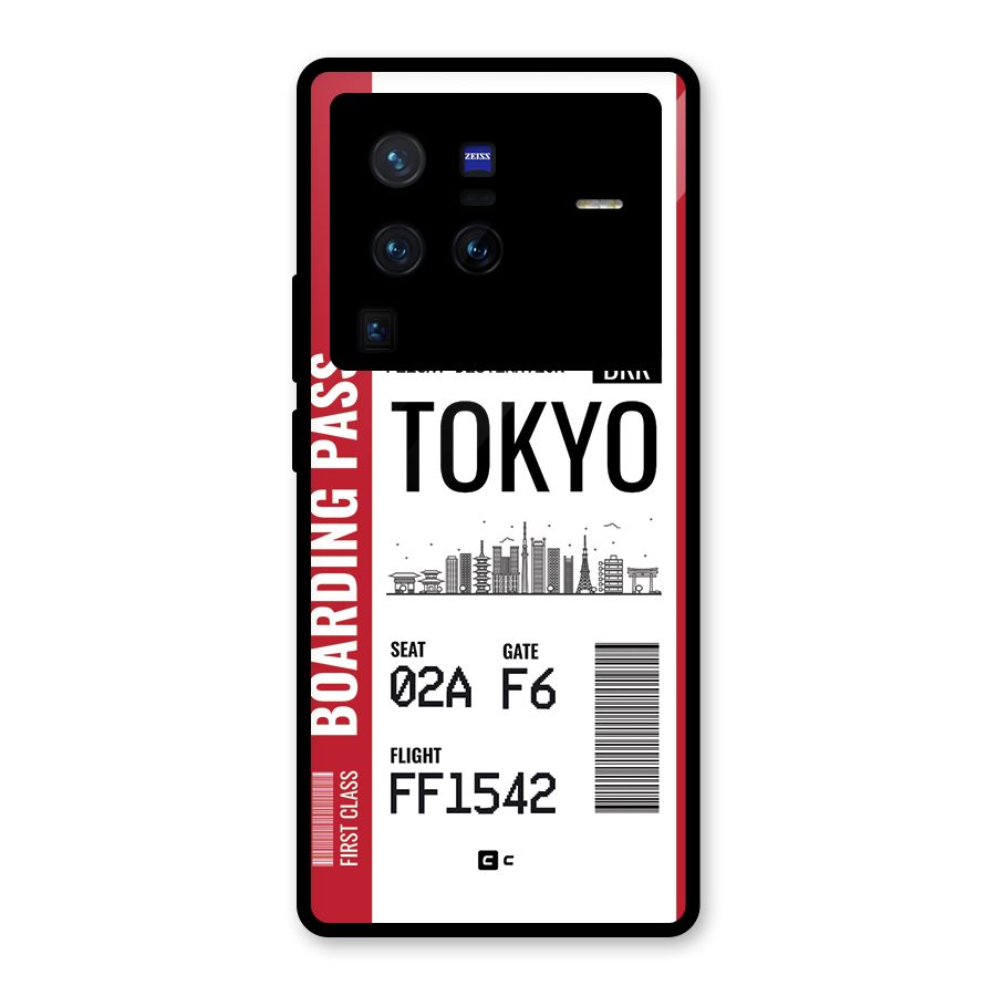 Tokyo Boarding Pass Glass Back Case for Vivo X80 Pro