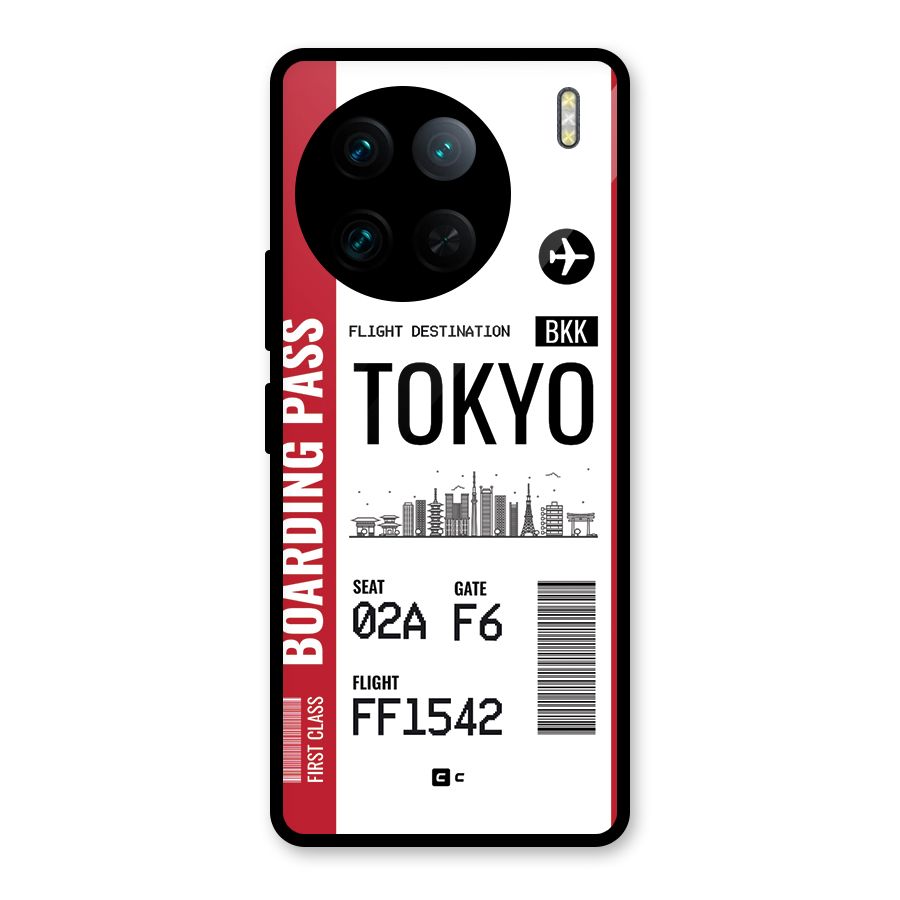 Tokyo Boarding Pass Glass Back Case for Vivo X90 Pro