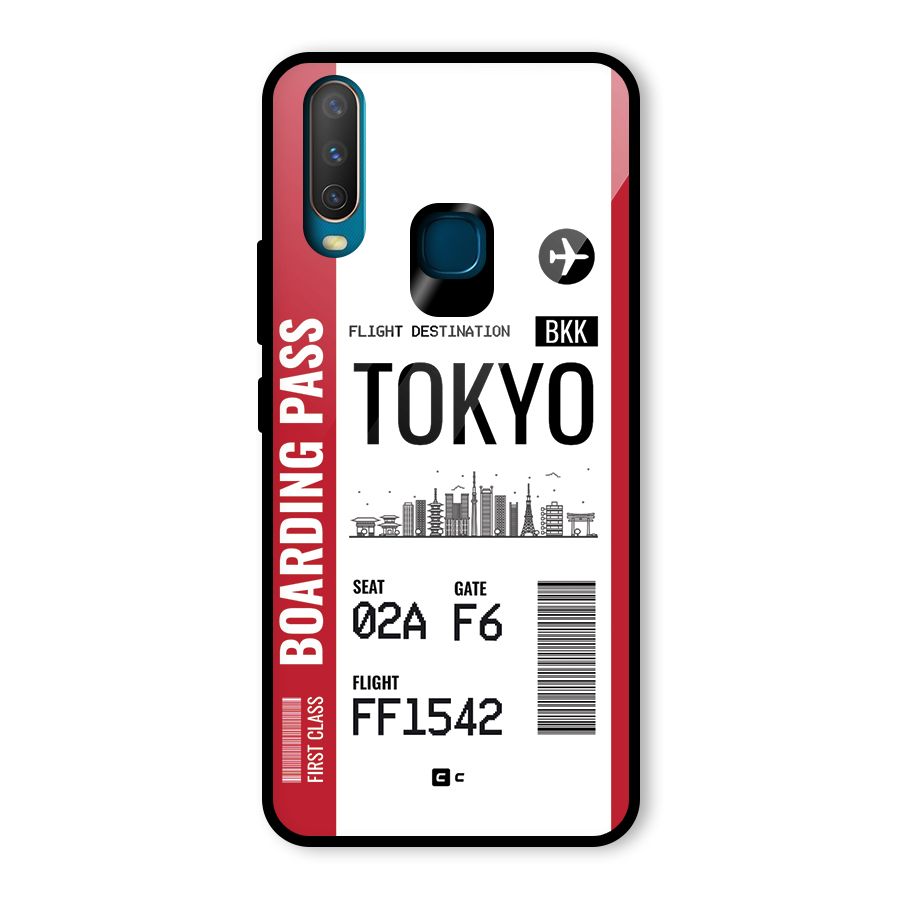 Tokyo Boarding Pass Glass Back Case for Vivo Y15