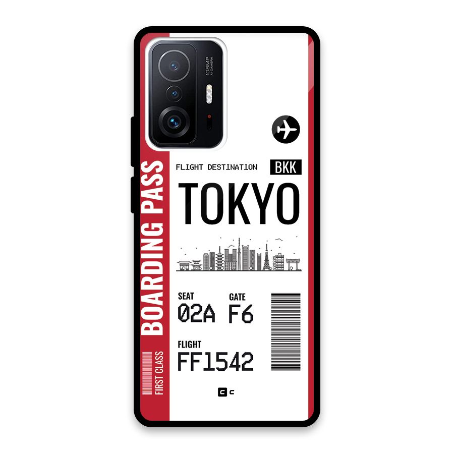 Tokyo Boarding Pass Glass Back Case for Xiaomi 11T Pro