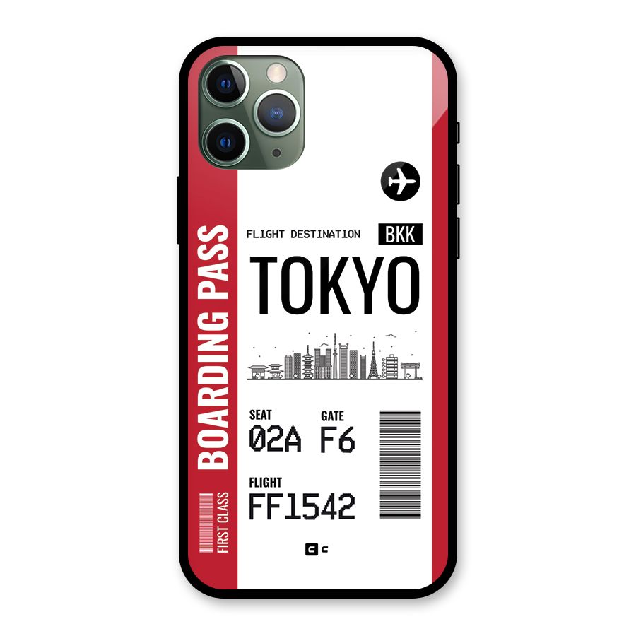 Tokyo Boarding Pass Glass Back Case for iPhone 11 Pro