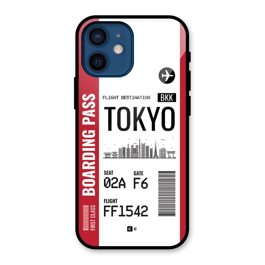 Tokyo Boarding Pass Glass Back Case for iPhone 12 Mini