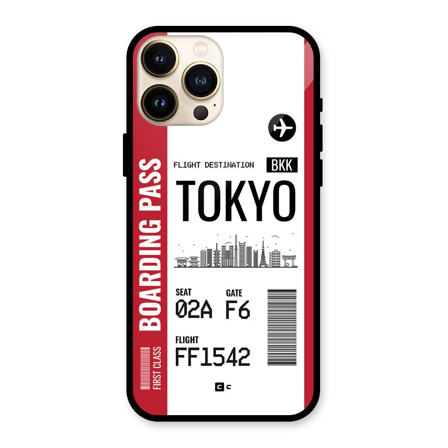 Tokyo Boarding Pass Glass Back Case for iPhone 13 Pro Max