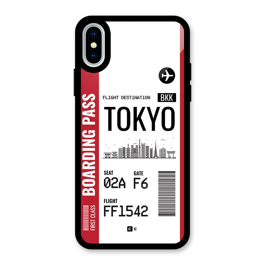Tokyo Boarding Pass Glass Back Case for iPhone X