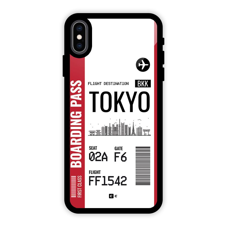 Tokyo Boarding Pass Glass Back Case for iPhone XS Max